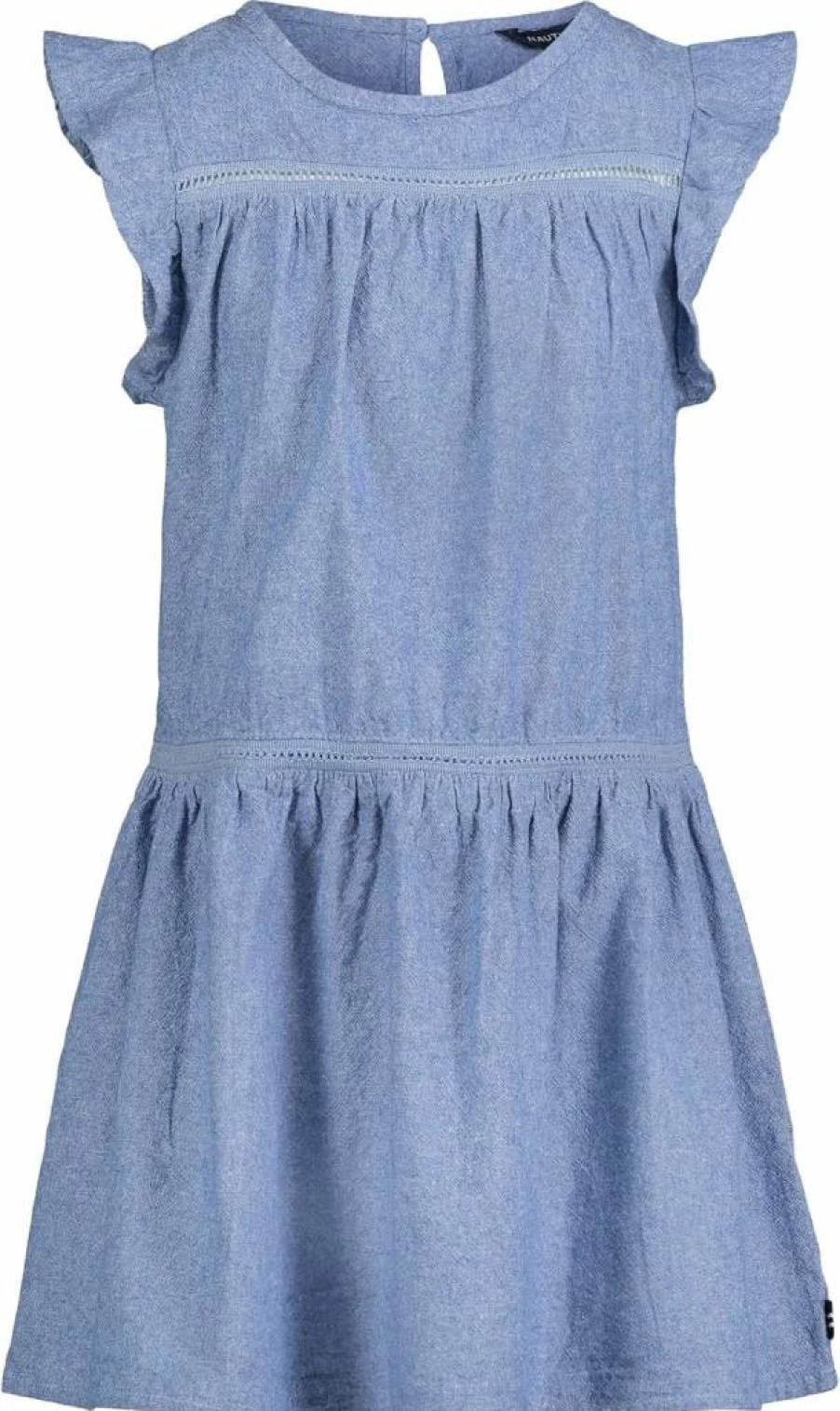 Nautica Girls' Chambray Shirt Dress for Kids - Casual Short Sleeve Summer Outfit