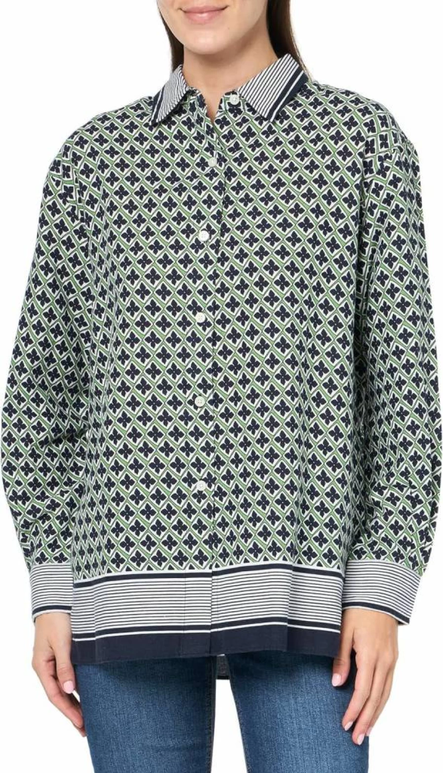 Nautica Women's Linen Blend Long Sleeve Button-Down Shirt - Classic Casual Top for Women