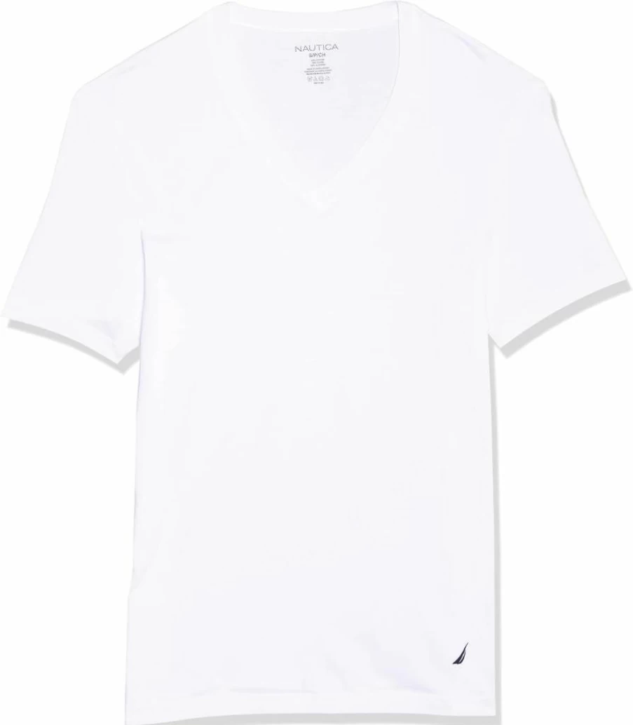 Nautica Men's 3-Pack Cotton V-Neck T-Shirts for Casual Comfort & Style