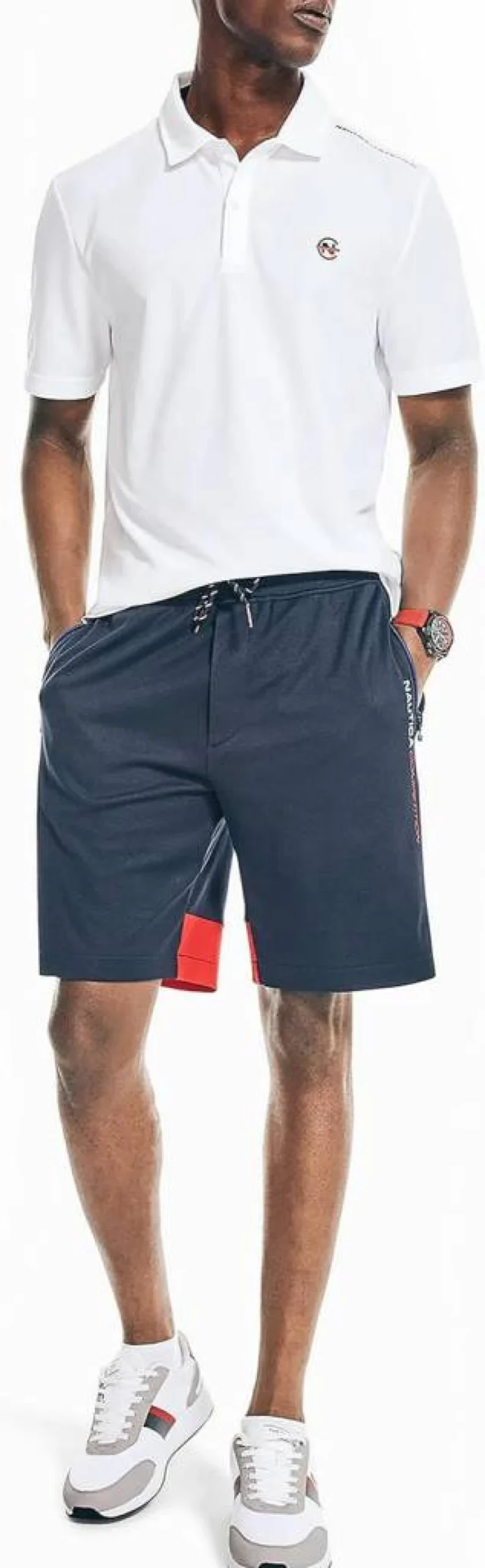 Nautica Men's Sustainable 9-Inch Performance Shorts - Quick-Dry Athletic Swim Trunks for Competition & Training