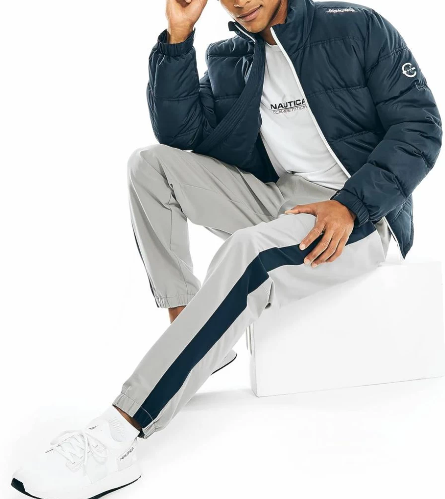 Nautica Men's Sustainable Tempasphere Bomber Jacket – Lightweight Water-Resistant Outerwear for Active Lifestyle