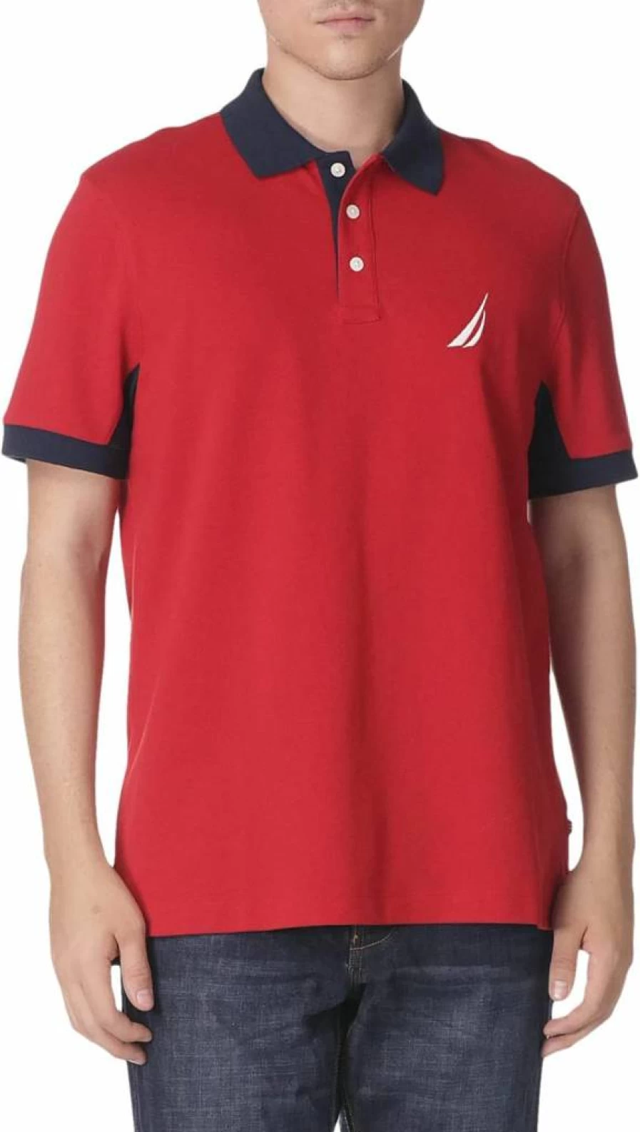 Nautica Men's Classic Fit Performance Polo Shirt - Breathable Short Sleeve Pique Golf Top for Men