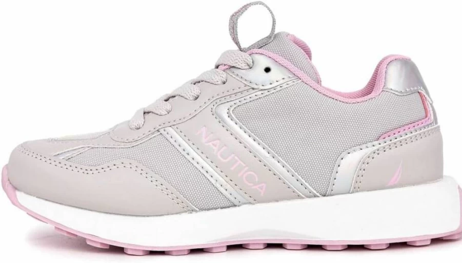 Nautica Girls' Lace-Up Sneakers for Toddlers & Kids - Comfortable Casual Tennis Shoes in Platform/Regular Sizes