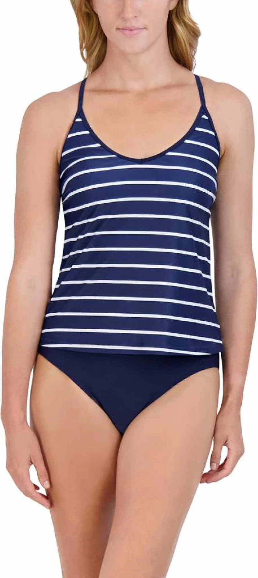 Nautica Women's Quick-Dry UPF+ Tankini Swimsuit Set - Stylish Bathing Suit Top for Swim, Beach, Pool & Resort Wear