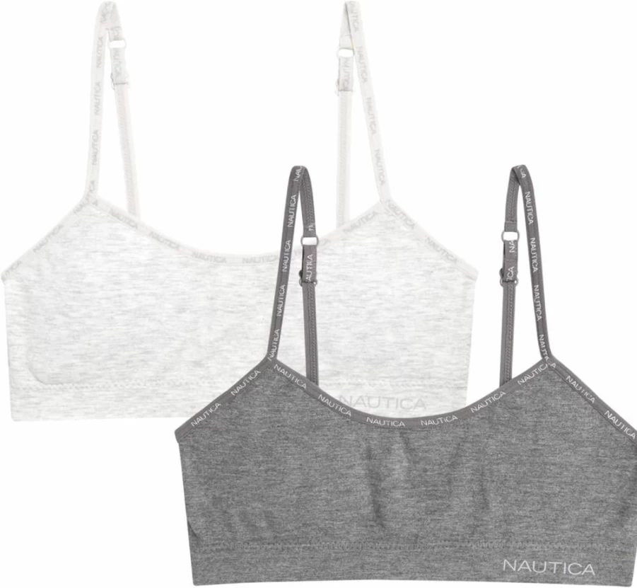 Nautica Girls Seamless Training Bra 2-Pack/4-Pack with Removable Pads - Comfortable Bralette for Teens (Sizes S-XL)