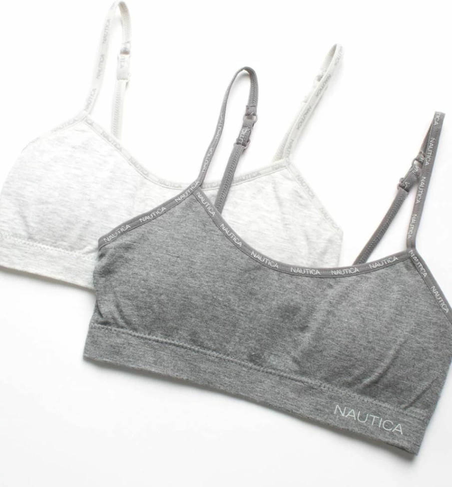 Nautica Girls Seamless Training Bra 2-Pack/4-Pack with Removable Pads - Comfortable Bralette for Teens (Sizes S-XL)
