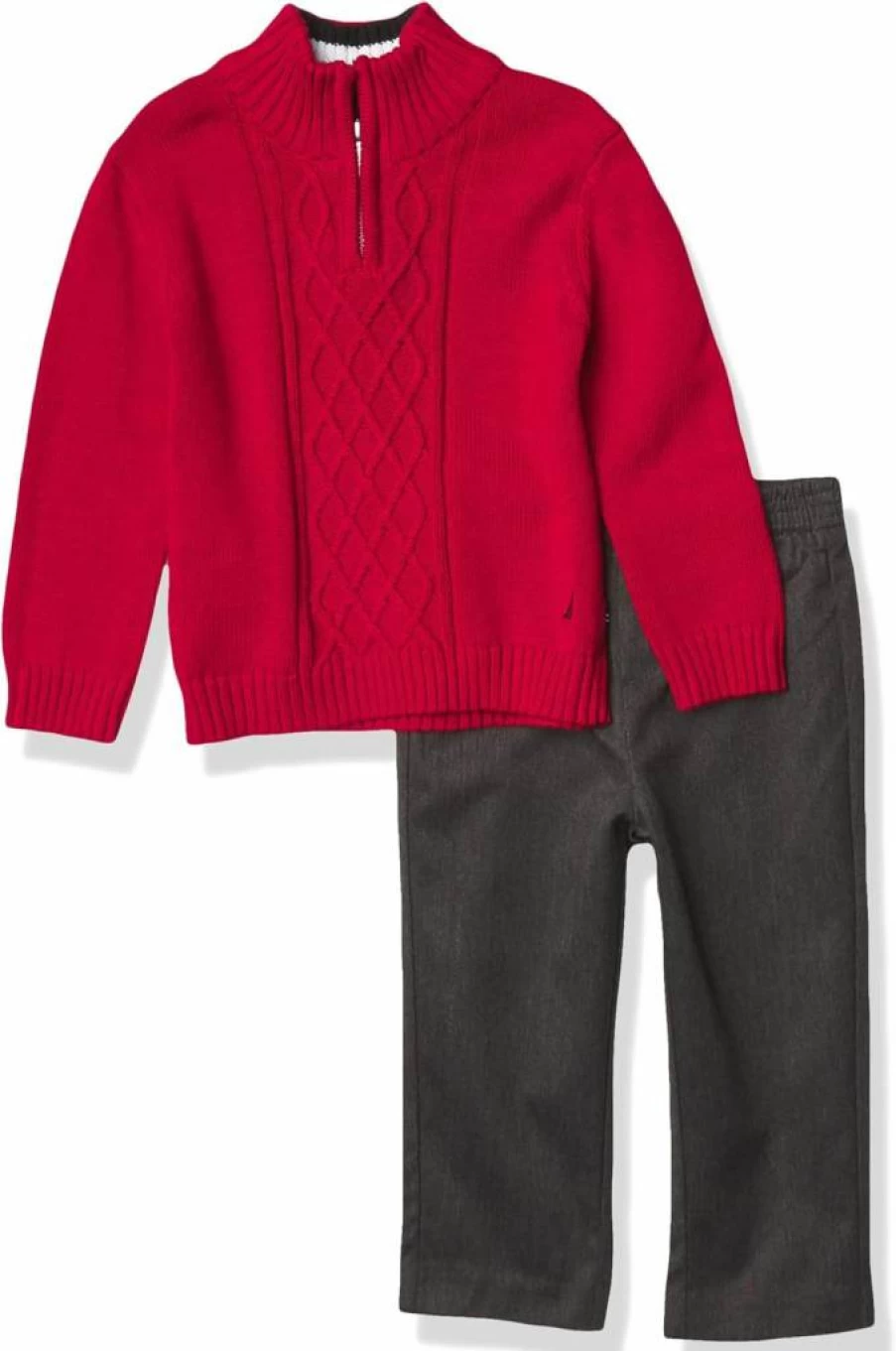 Nautica Baby Boys' 2-Piece Winter Outfit - Cozy Pullover Sweater & Soft Pants Set