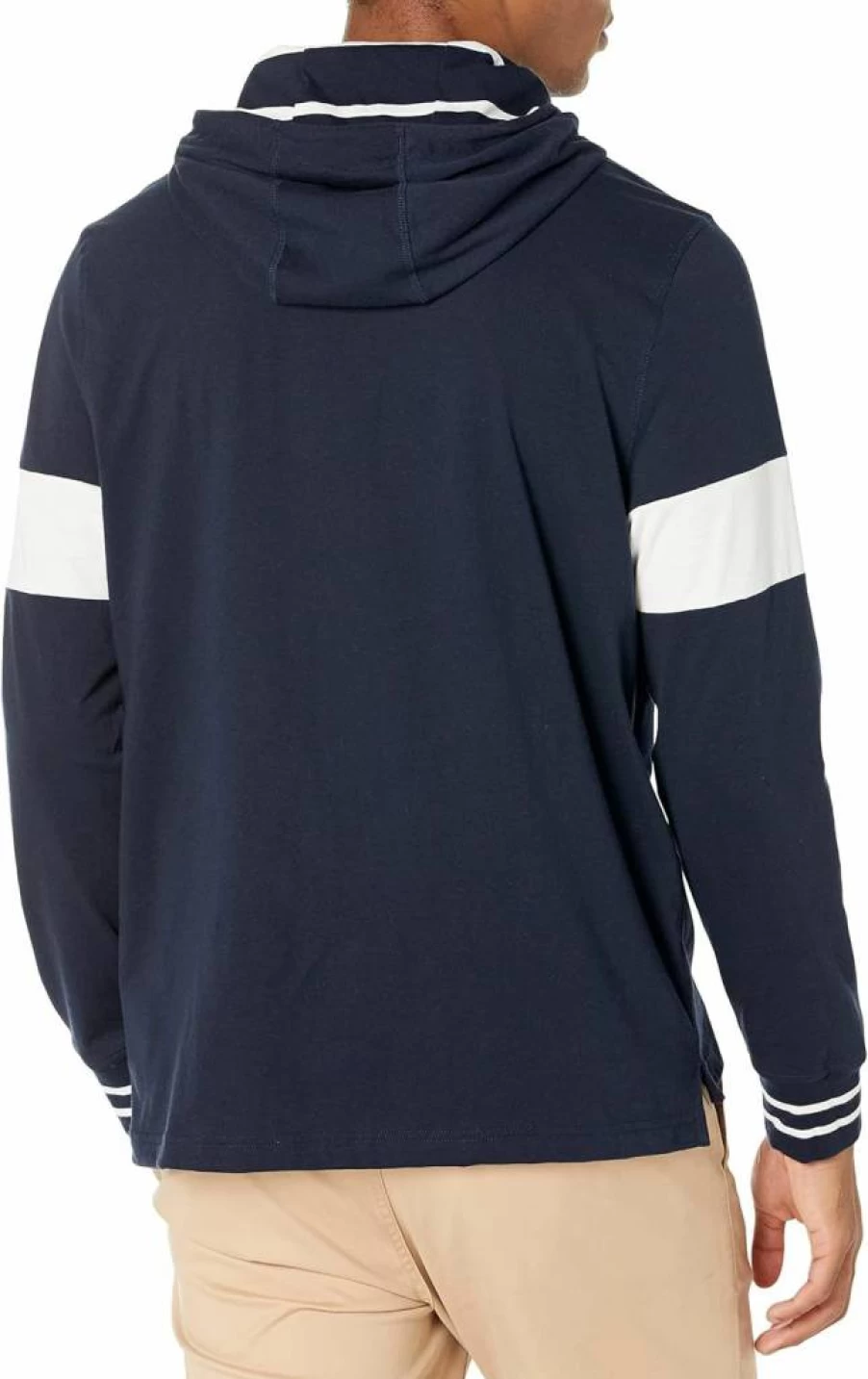 Nautica Men's Sustainable Rugby Hoodie – Eco-Friendly Cotton Pullover for Casual Wear