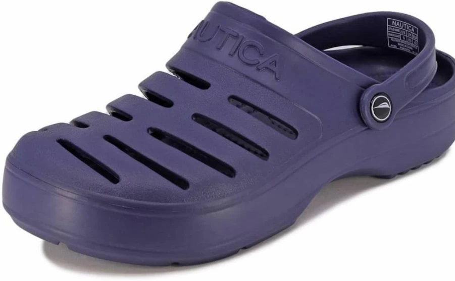 Nautica Men's Athletic Slip-On Clogs with Adjustable Back Strap - Waterproof Sports Sandals & Comfortable Slippers for Outdoor Activities