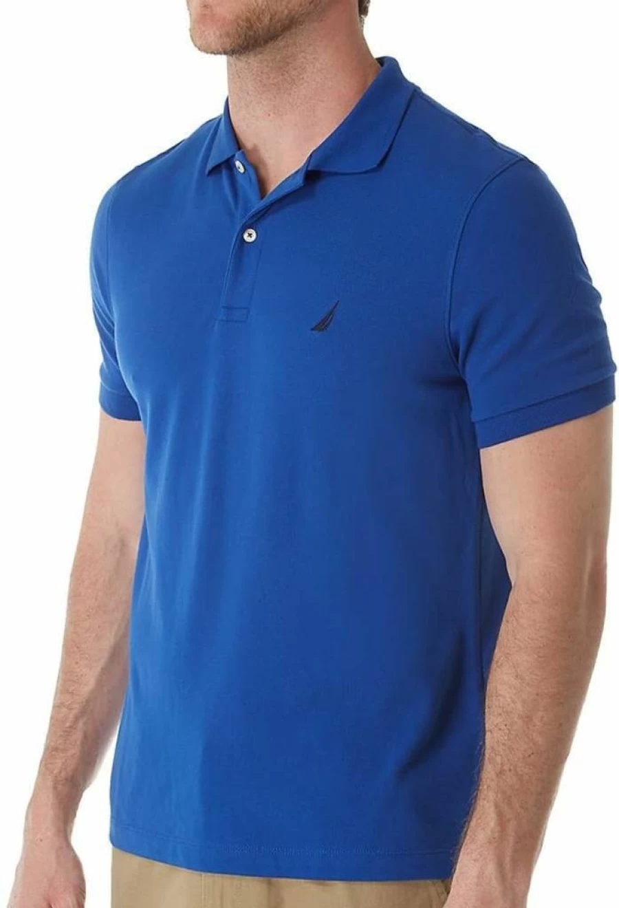 Nautica Men's Solid Cotton Pique Polo Shirt - Classic Short Sleeve Casual Top for Men