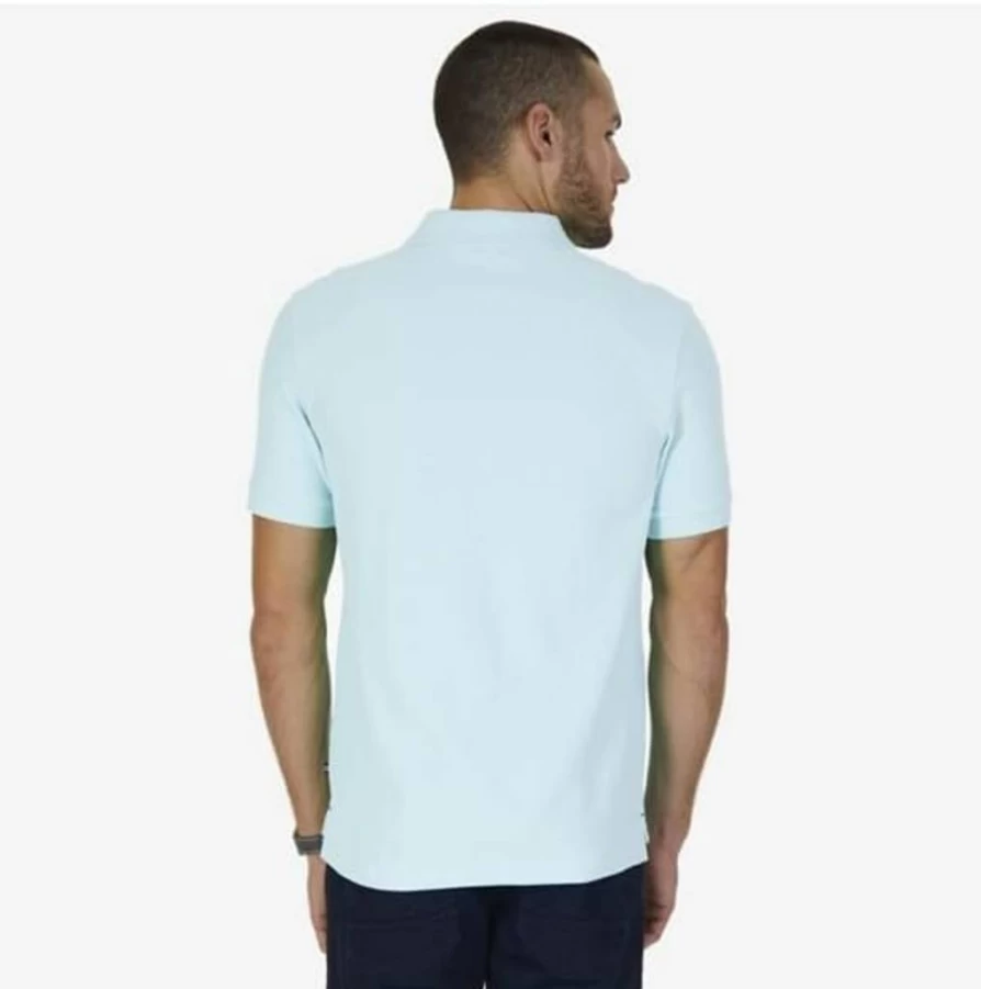 Nautica Men's Solid Performance Polo Shirt - Classic Short Sleeve Deck Crewneck Top for Casual Wear