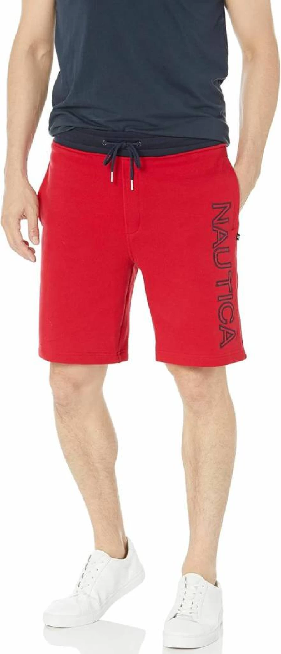 Nautica Men's Fleece-Lined Knit Shorts with Logo - Comfortable Casual Summer Bottom