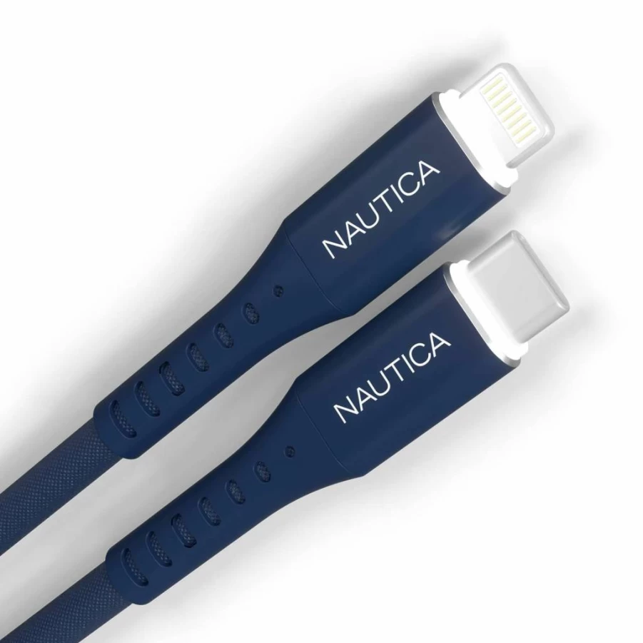 Nautica 4Ft USB-C to Lightning Cable - Fast Charging Compatible with iPhone 14, 13, 12, 11, XS, XR, AirPods Pro & More - Durable Braided Wire for Apple Devices