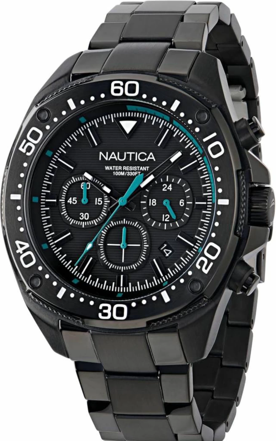 Nautica NCT Blue Sail Stainless Steel Men's Waterproof Chronograph Bracelet Watch