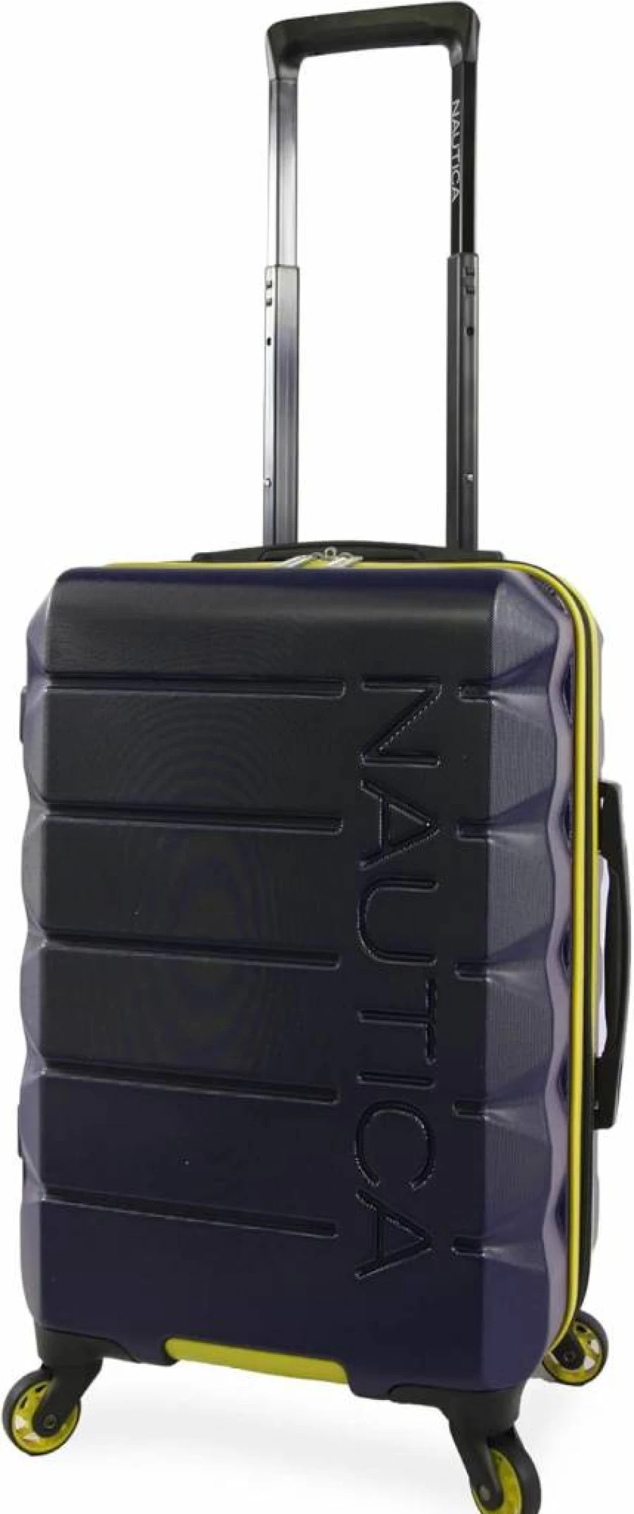 Nautica Lightview 3-Piece Hardside Luggage Set in Navy and Yellow, Durable Lightweight Suitcase Set for Travel