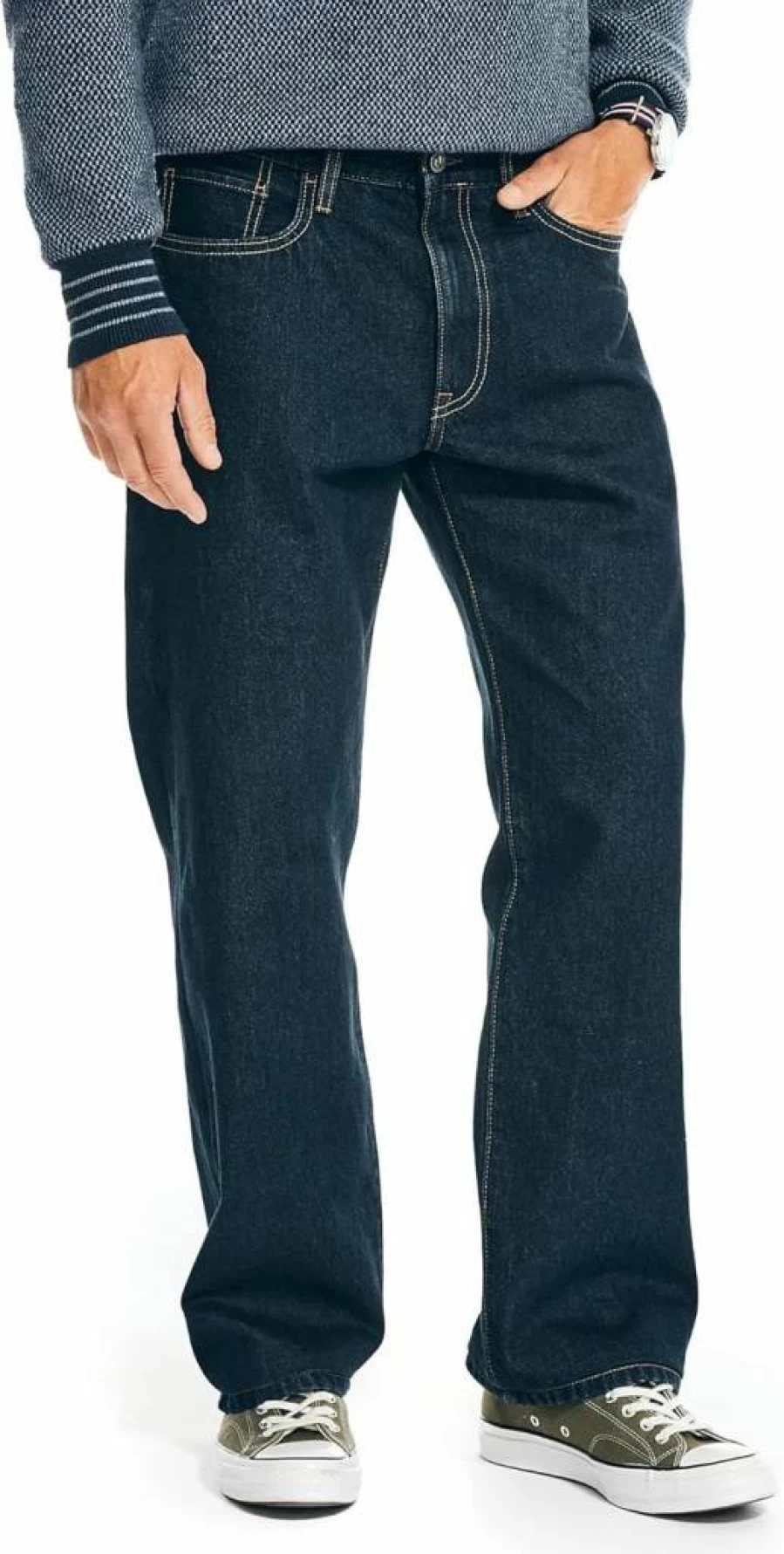 Nautica Men's Relaxed Fit Classic Denim Jeans for Comfort and Style