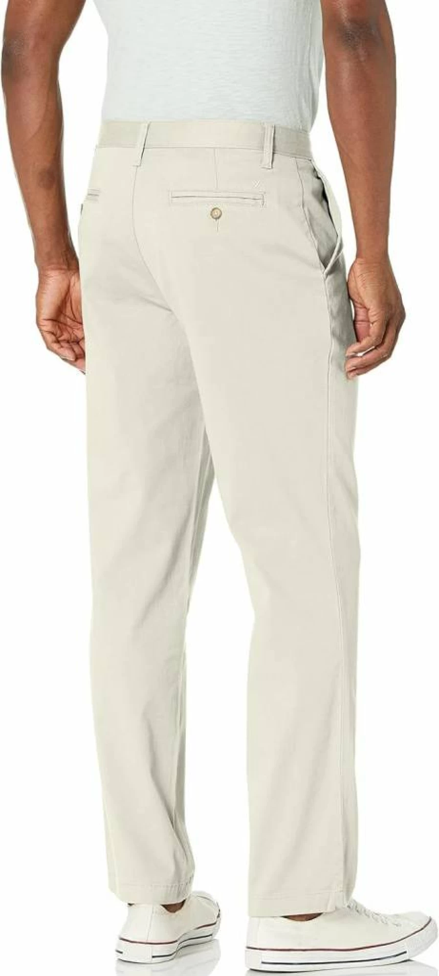 Nautica Men's Classic Fit Stretch Chino Pants - Solid Color Flat Front Deck Pant for Men