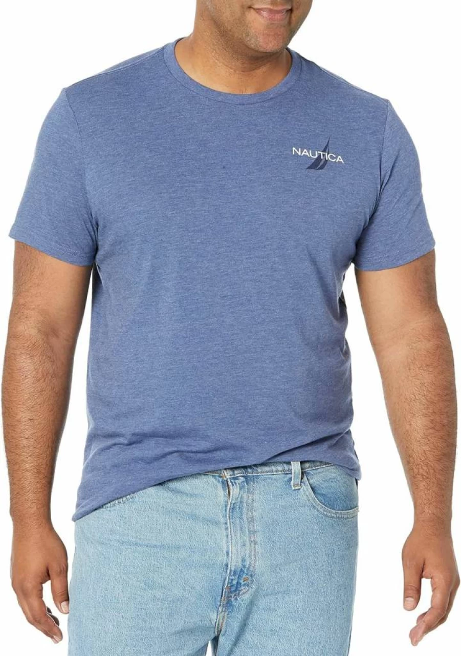 Nautica Men's Short Sleeve Graphic T-Shirt with Logo - Casual Crewneck Tee