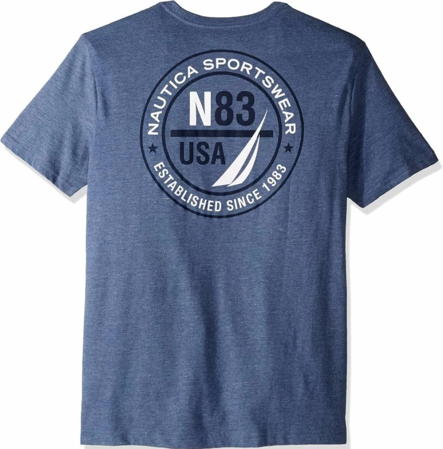 Nautica Men's Short Sleeve Graphic T-Shirt with Logo - Casual Crewneck Tee
