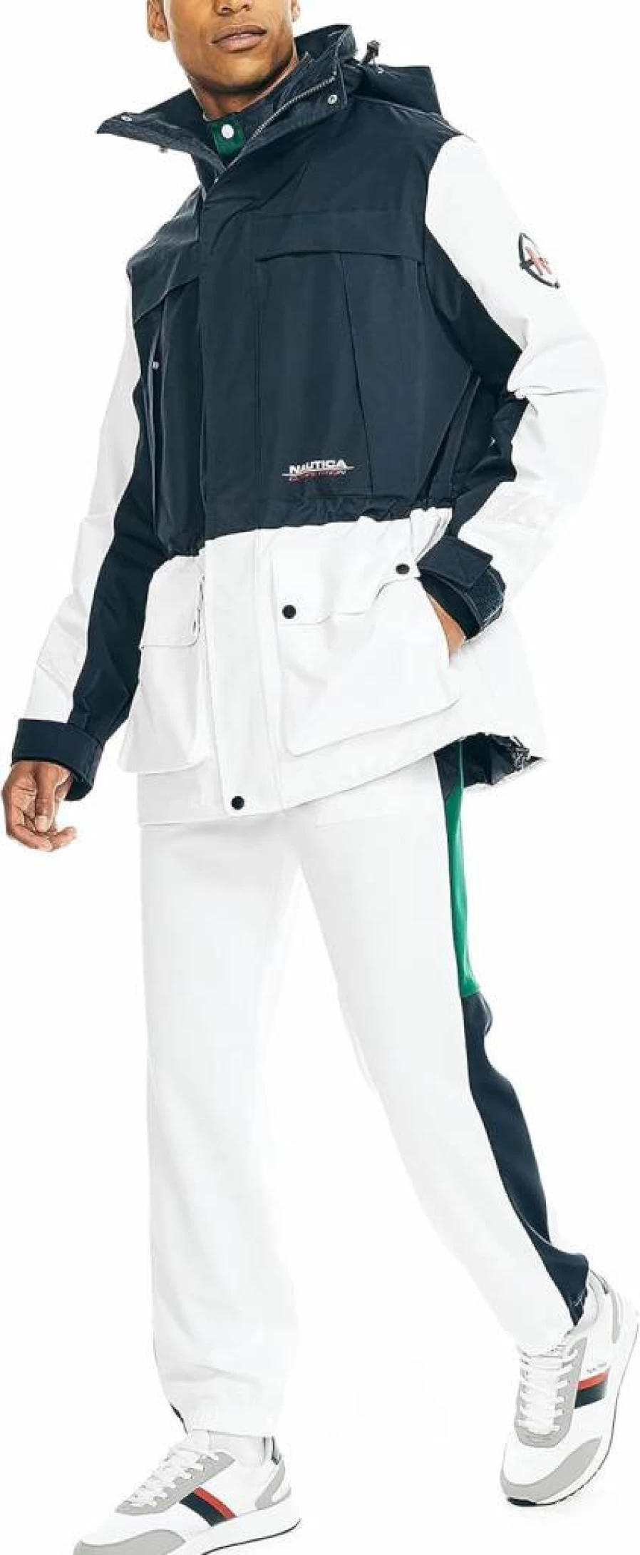 Nautica Men's Water-Resistant Sustainable Jacket – Lightweight Outdoor Windbreaker for Active Lifestyle