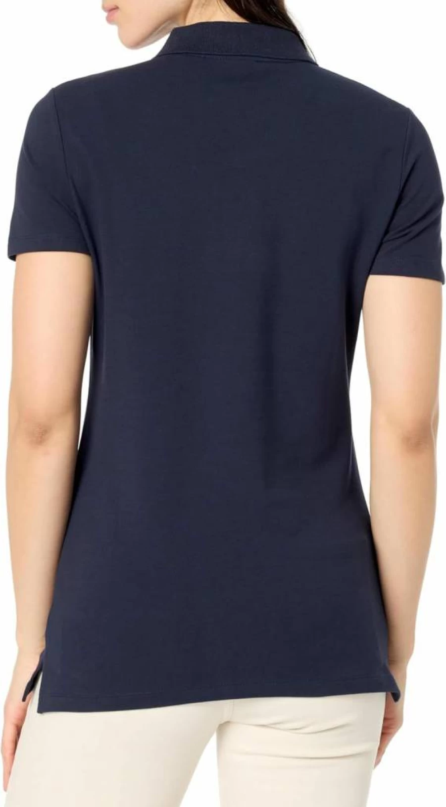 Nautica Women's 1/4 Zip Placket Polo Shirt Short Sleeve Casual Top