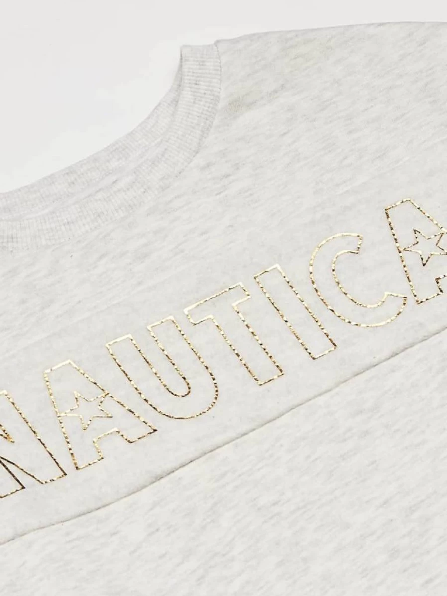 Nautica Girls' Fleece Dress Long Sleeve Casual Sweatshirt Dress for Kids
