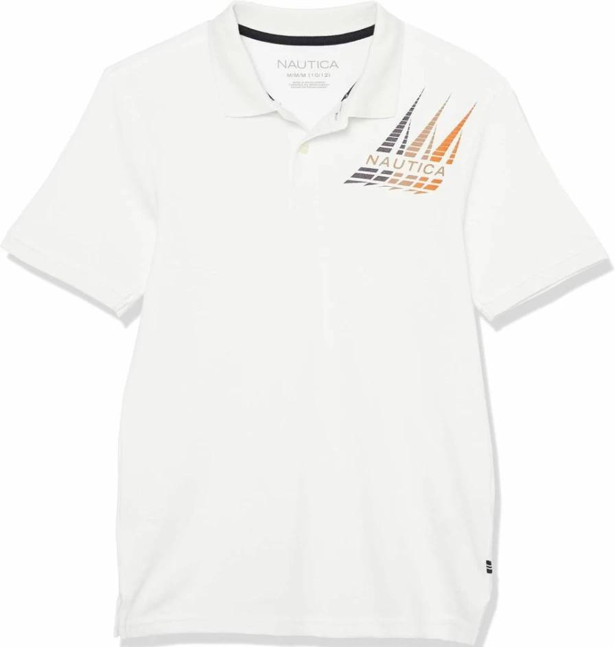 Nautica Boys' Short Sleeve Polo Shirt - Soft, Comfortable Cotton with Button Closure - Classic Casual Style