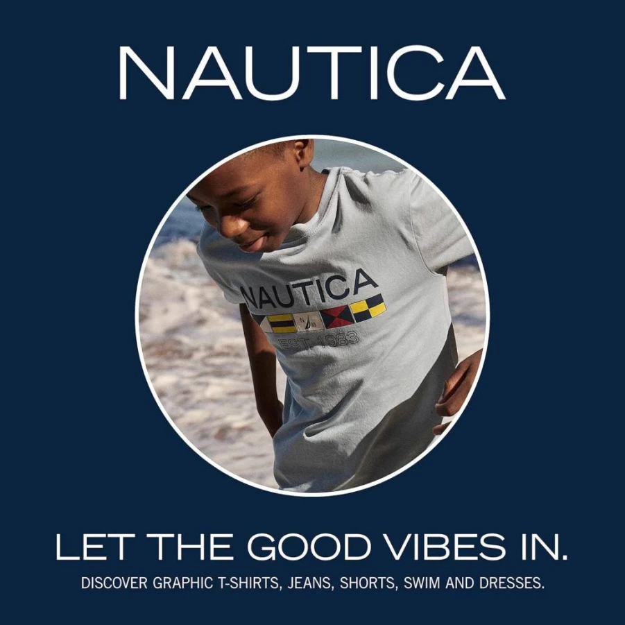 Nautica Boys' Short Sleeve Polo Shirt with Anchor Design, Comfortable Pique Cotton, Button Closure for Kids