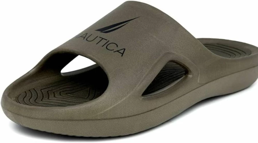 Nautica Men's Lightweight Athletic Slides - Comfortable Sport Sandals for Indoor & Outdoor Use, Durable Shower Shoes for Men