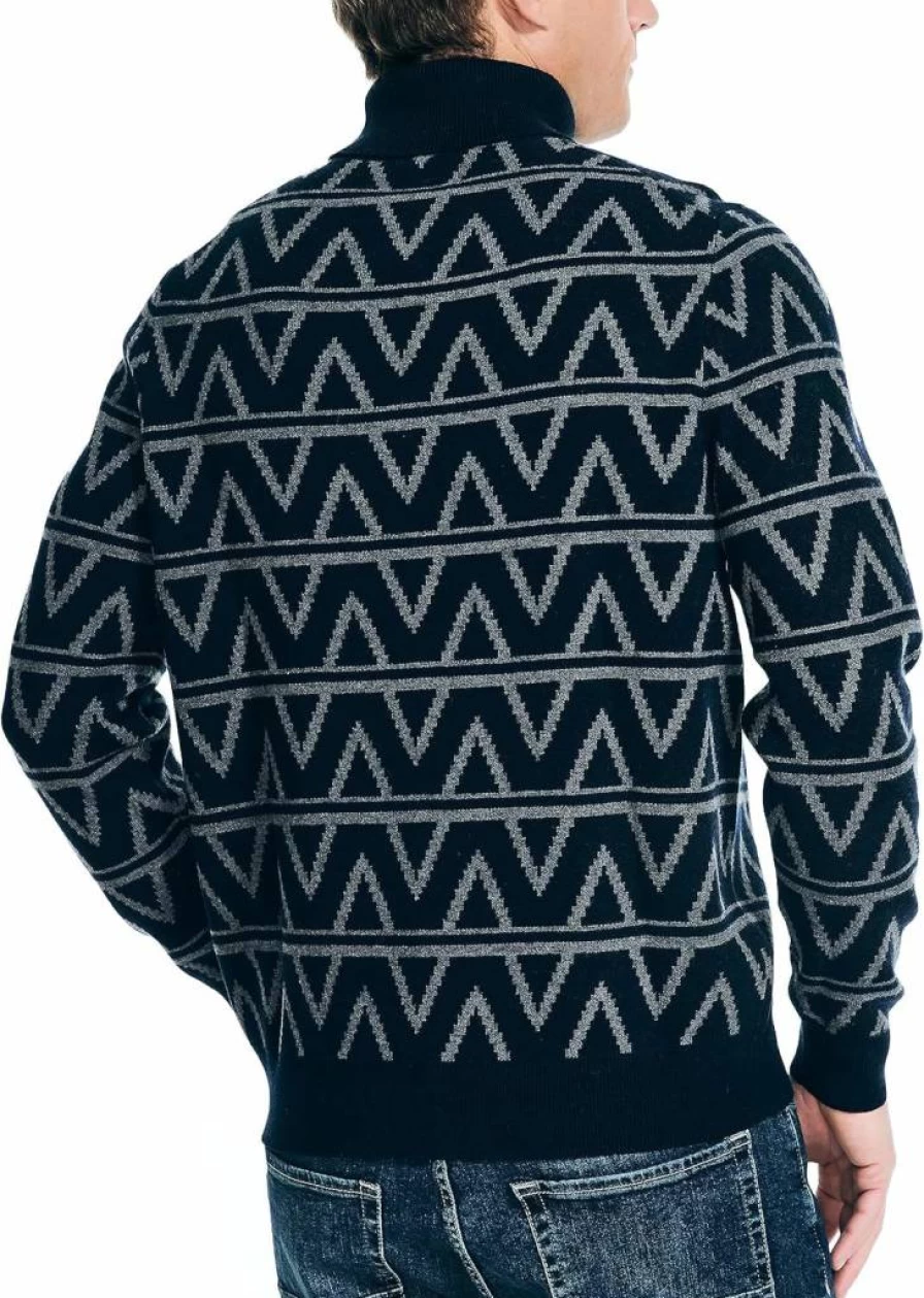 Nautica Men's Sustainable Cotton Turtleneck Sweater - Eco-Friendly Winter Knitwear