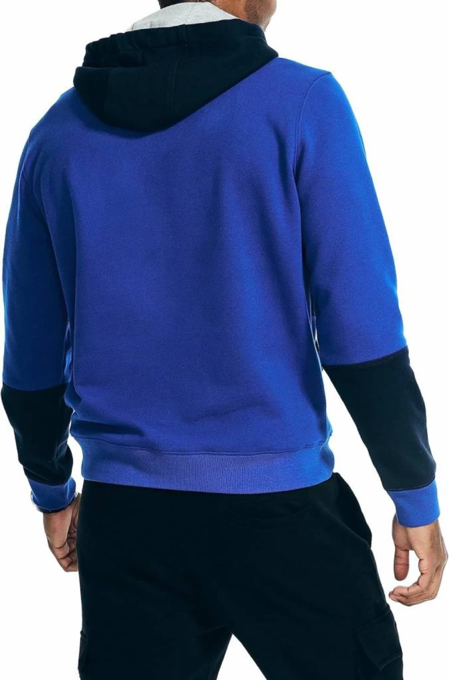 Nautica Men's Sustainable Colorblock Hoodie with Logo - Eco-Friendly Pullover Sweatshirt