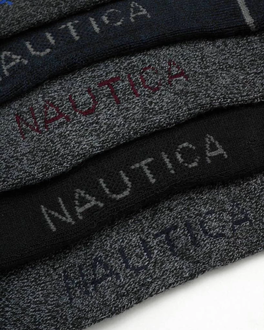 Nautica Men's 10-Pack Crew Socks - Breathable Moisture-Wicking Athletic & Dress Socks for Men (Sizes 6-12.5) - Cushioned Comfort for Work & Casual Wear