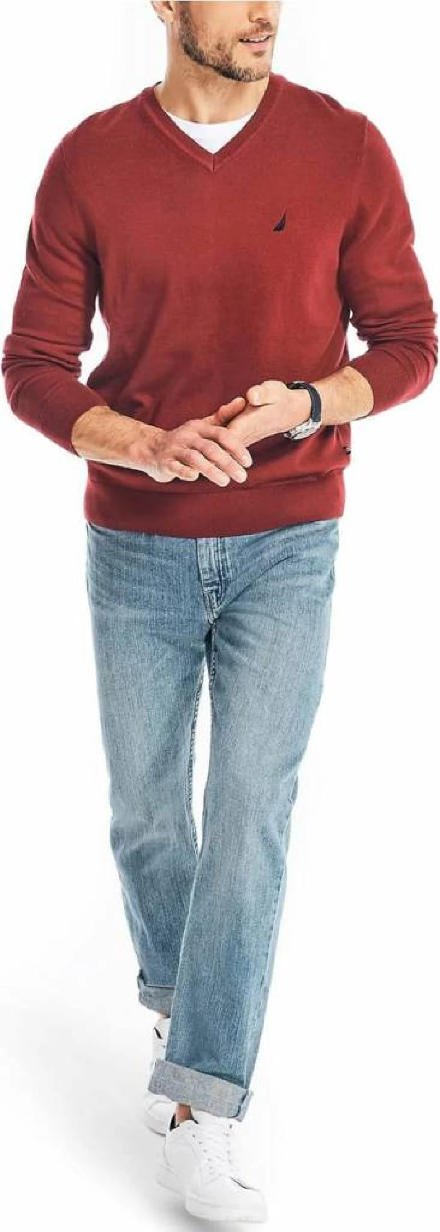 Nautica Men's Navtech V-Neck Sweater - Classic Comfort & Style for Men