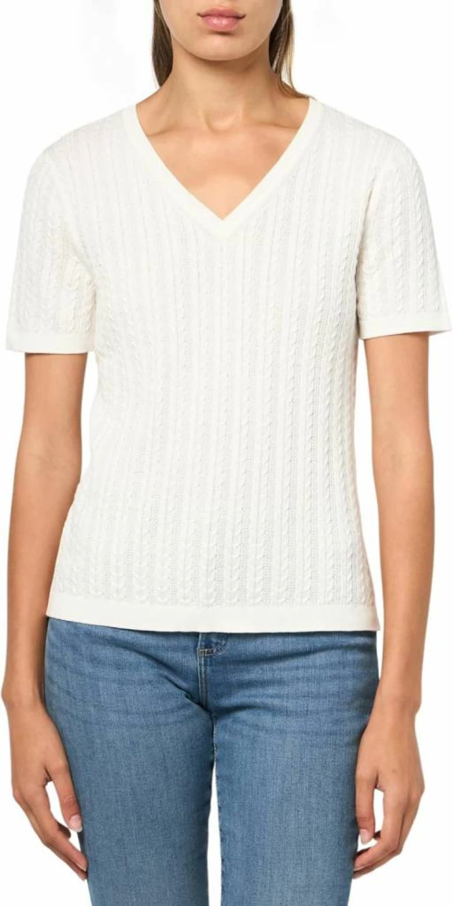 Nautica Women's Classic Solid V-Neck Short Sleeve Casual Tee Shirt