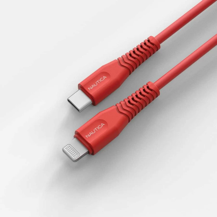 Nautica MFI Certified USB C to Lightning Cable 4FT Fast Charging Cord Compatible with iPhone 13 12 11 X XS XR iPad AirPods (Red) C100