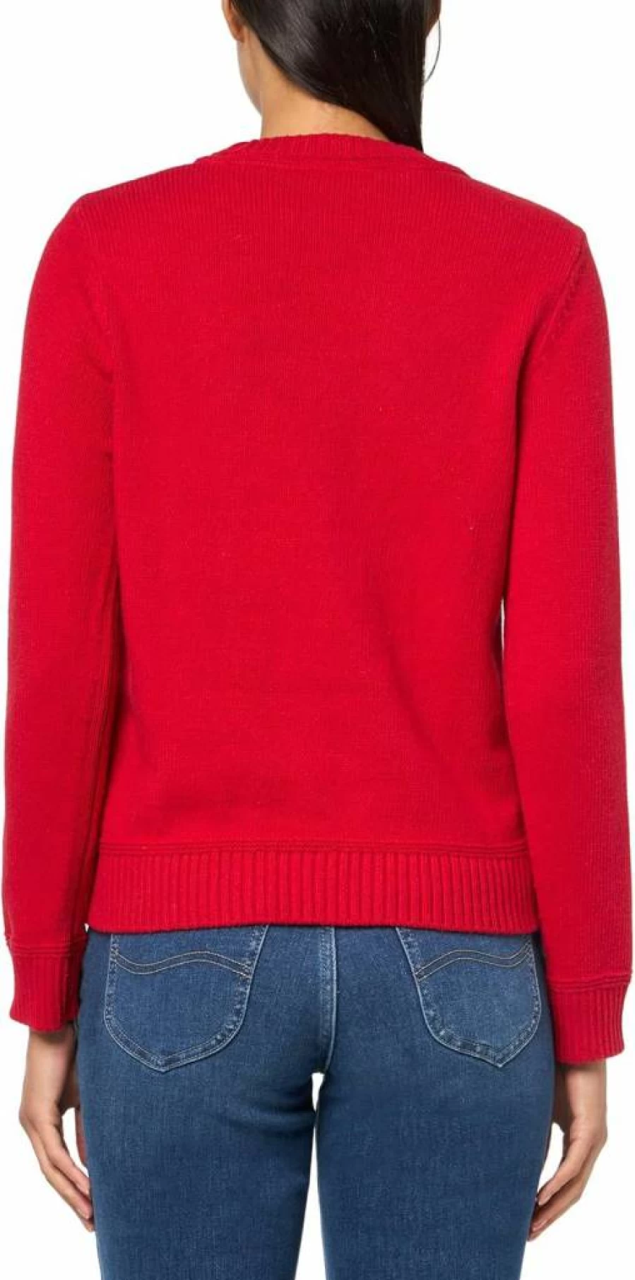 Nautica Women's Long Sleeve Anchor Print Crewneck Sweater - Classic Navy Knit Top