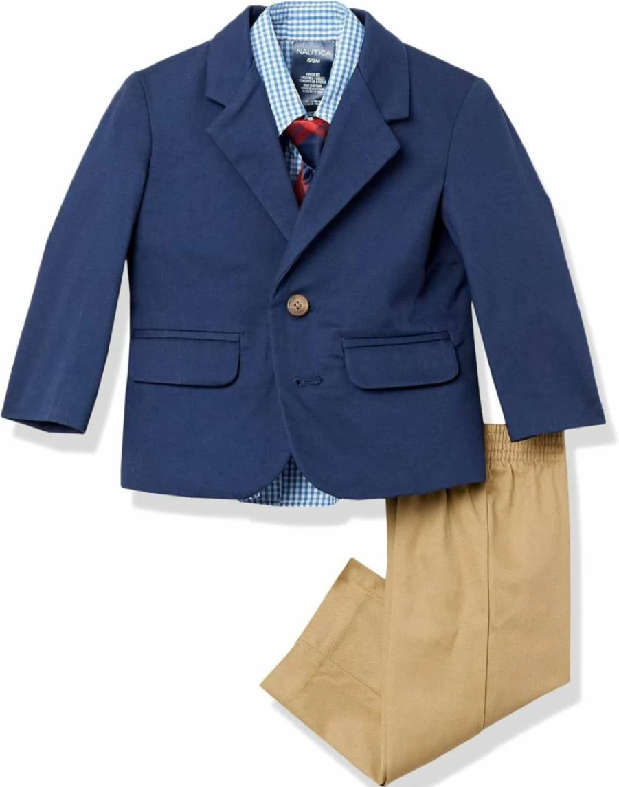 Nautica Baby Boys' Formal 4-Piece Suit Set - Jacket, Dress Shirt, Pants, and Tie for Special Occasions