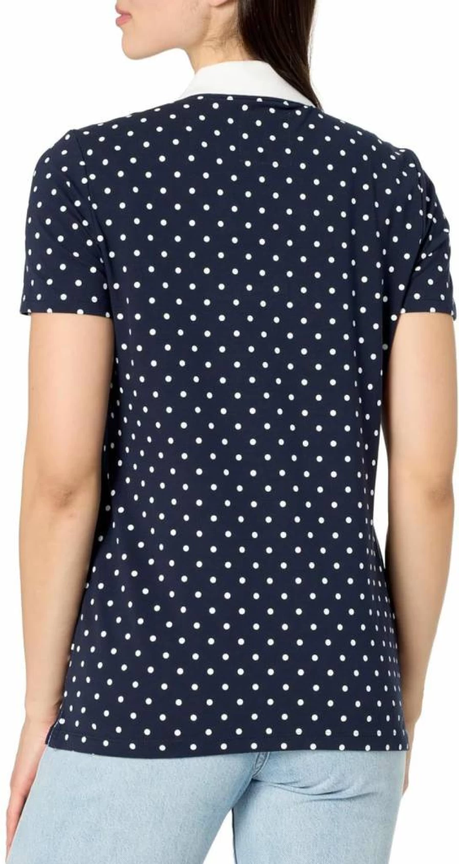 Nautica Women's Classic Short Sleeve Polo Shirt - Comfortable Button Placket Top for Casual Wear