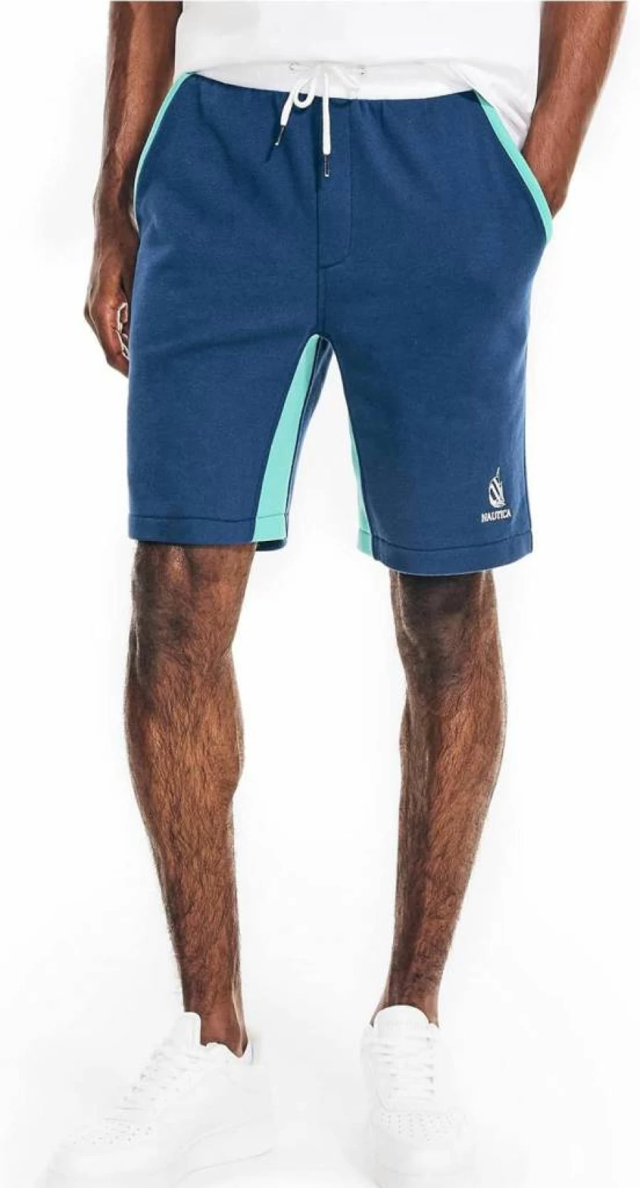 Nautica Men's Sustainable 9-Inch Reissue Logo Swim Shorts | Eco-Friendly Beachwear