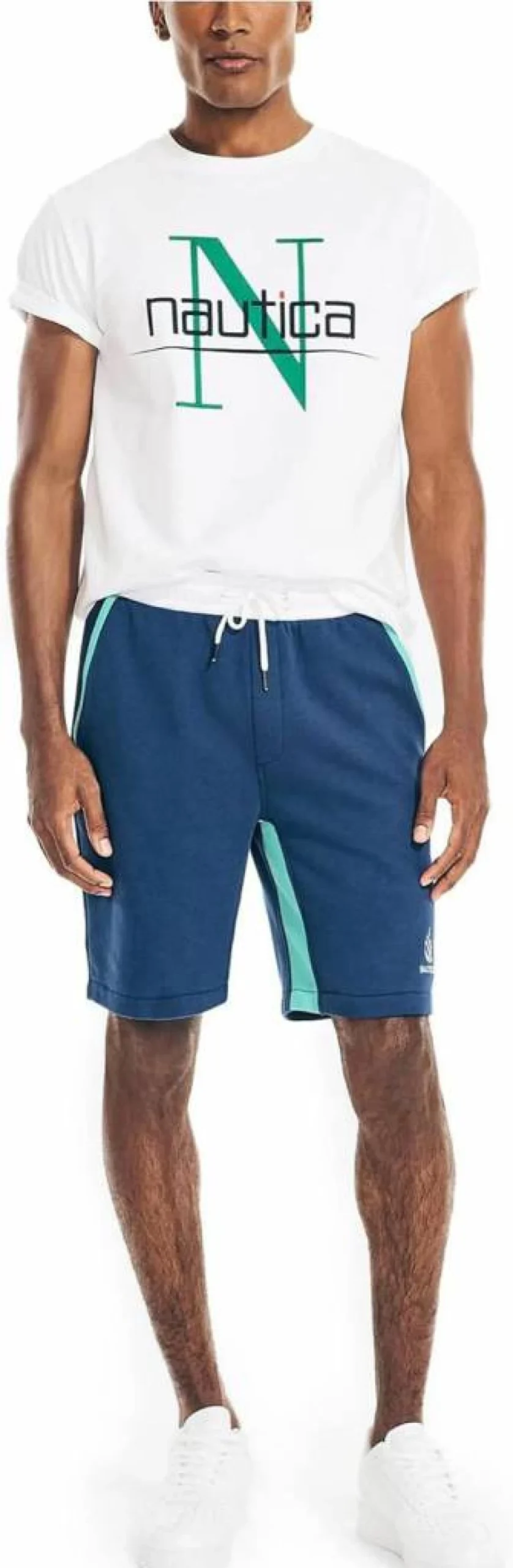 Nautica Men's Sustainable 9-Inch Reissue Logo Swim Shorts | Eco-Friendly Beachwear