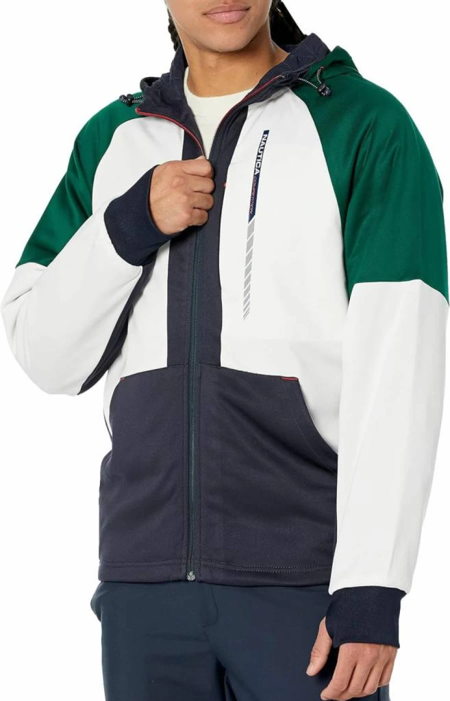 Nautica Men's Sustainable Full-Zip Competition Jacket – Lightweight Water-Resistant Outdoor Coat