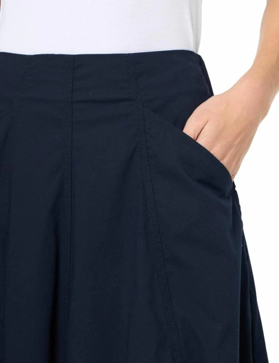 Nautica Women's Ripstop Midi Skirt - Solid Color Lightweight Casual Style