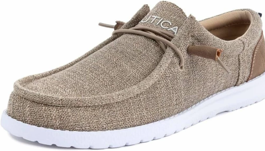 Nautica Men's Rushford Slip-On Loafers – Lightweight Casual Boat Shoes for Men, Comfortable Stretch Sneakers