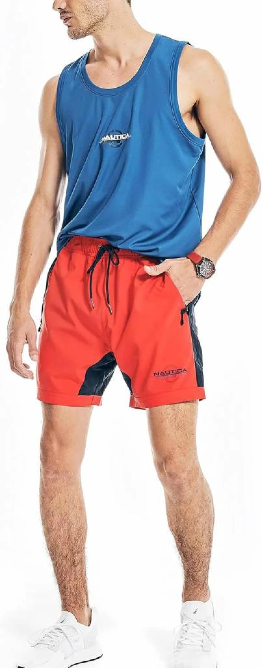 Nautica Men's Sustainable 6-Inch Performance Shorts - Competition Series - Quick-Dry Athletic Swim Trunks