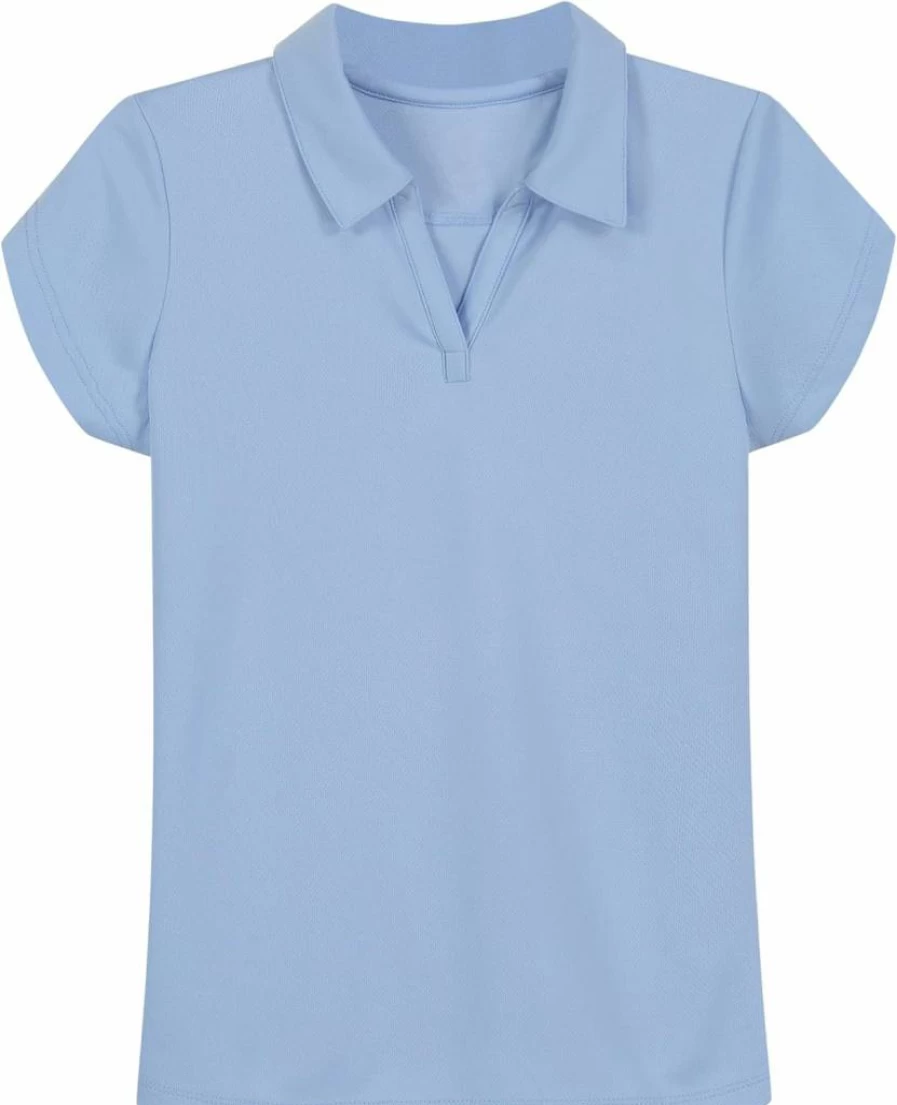 Nautica Girls' Performance Polo Shirt for School Uniforms - Comfortable Short Sleeve Top