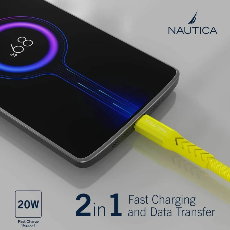 Nautica MFI Certified USB C to Lightning Cable 4Ft Fast Charging Cord for iPhone 13 12 11 X XS XR iPad AirPods