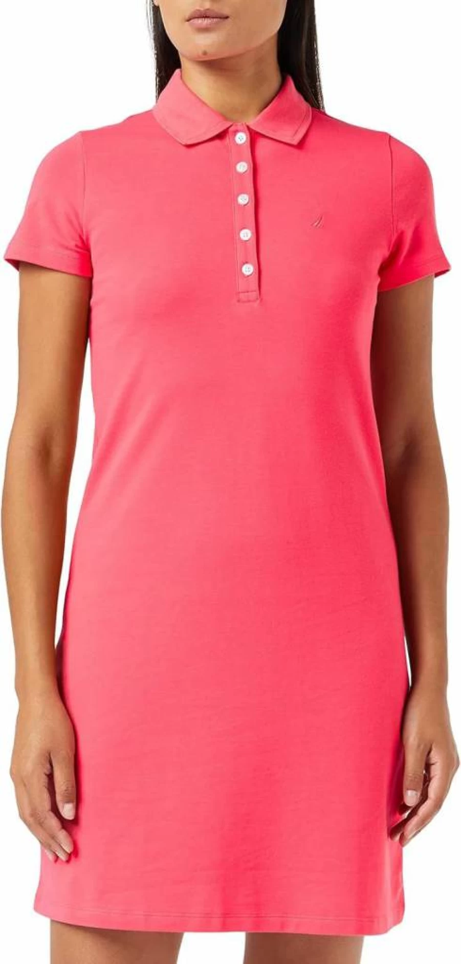 Nautica Women's Stretch Cotton Polo Dress - Classic Short Sleeve Casual Style