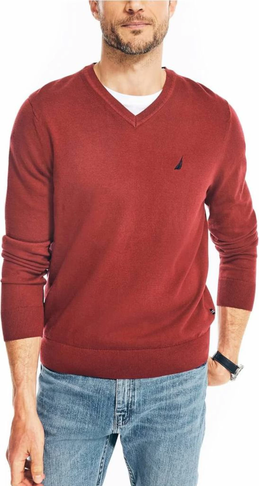 Nautica Men's Navtech V-Neck Sweater - Classic Comfort & Style