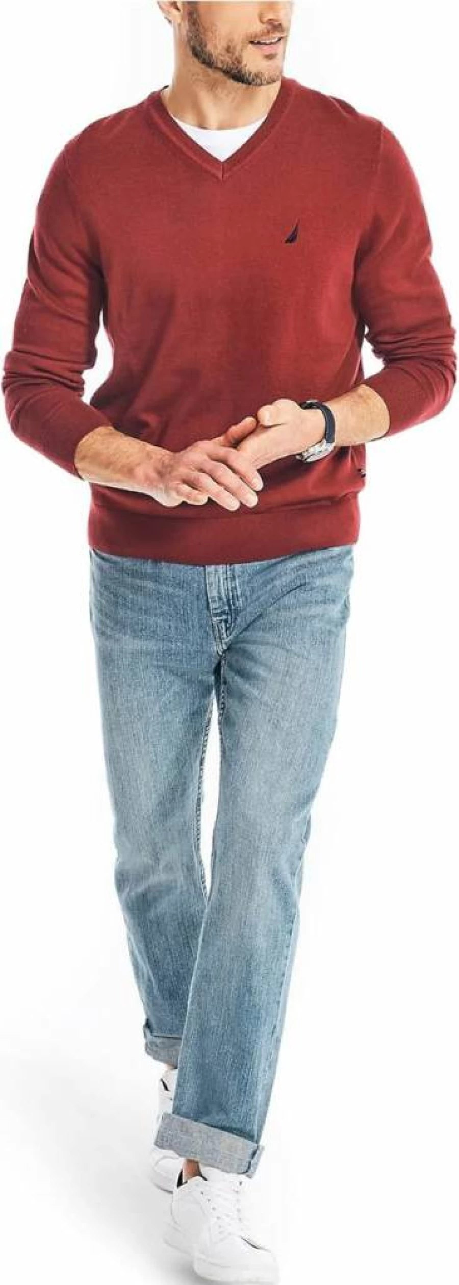 Nautica Men's Navtech V-Neck Sweater - Classic Comfort & Style