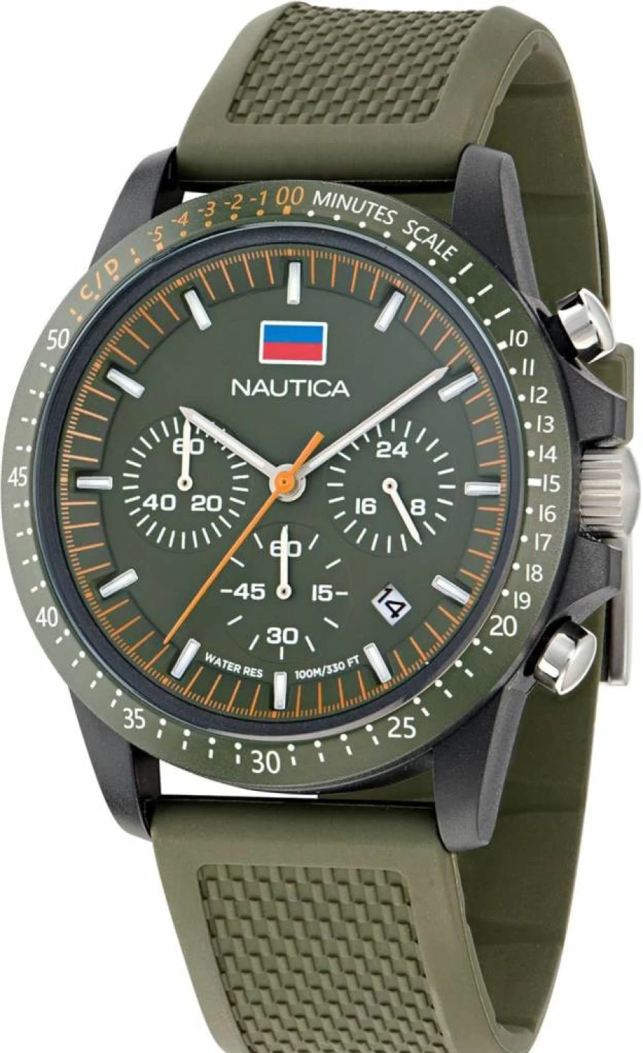 Nautica One Eco Men's Watch with Wheat-Colored PU Leather Strap